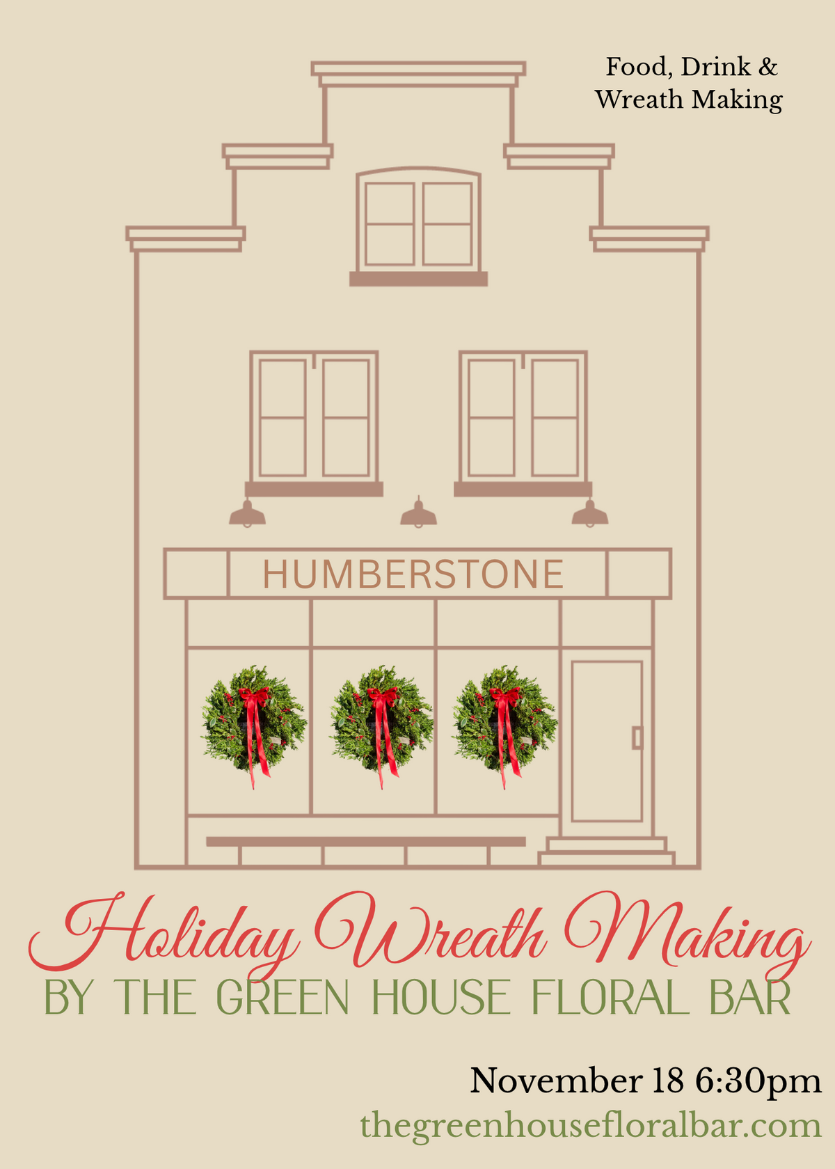 Holiday Wreath Making at The Humberstone 🎄